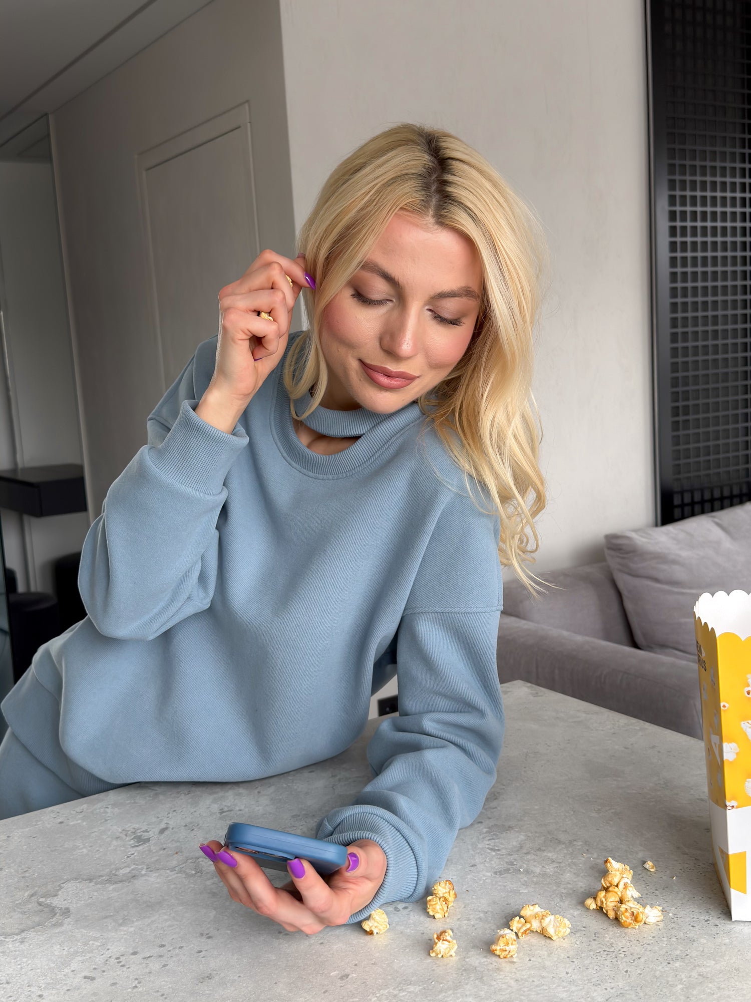 BABY BLUE LOUNGE SET (CUT) KOSTIUMĖLIS