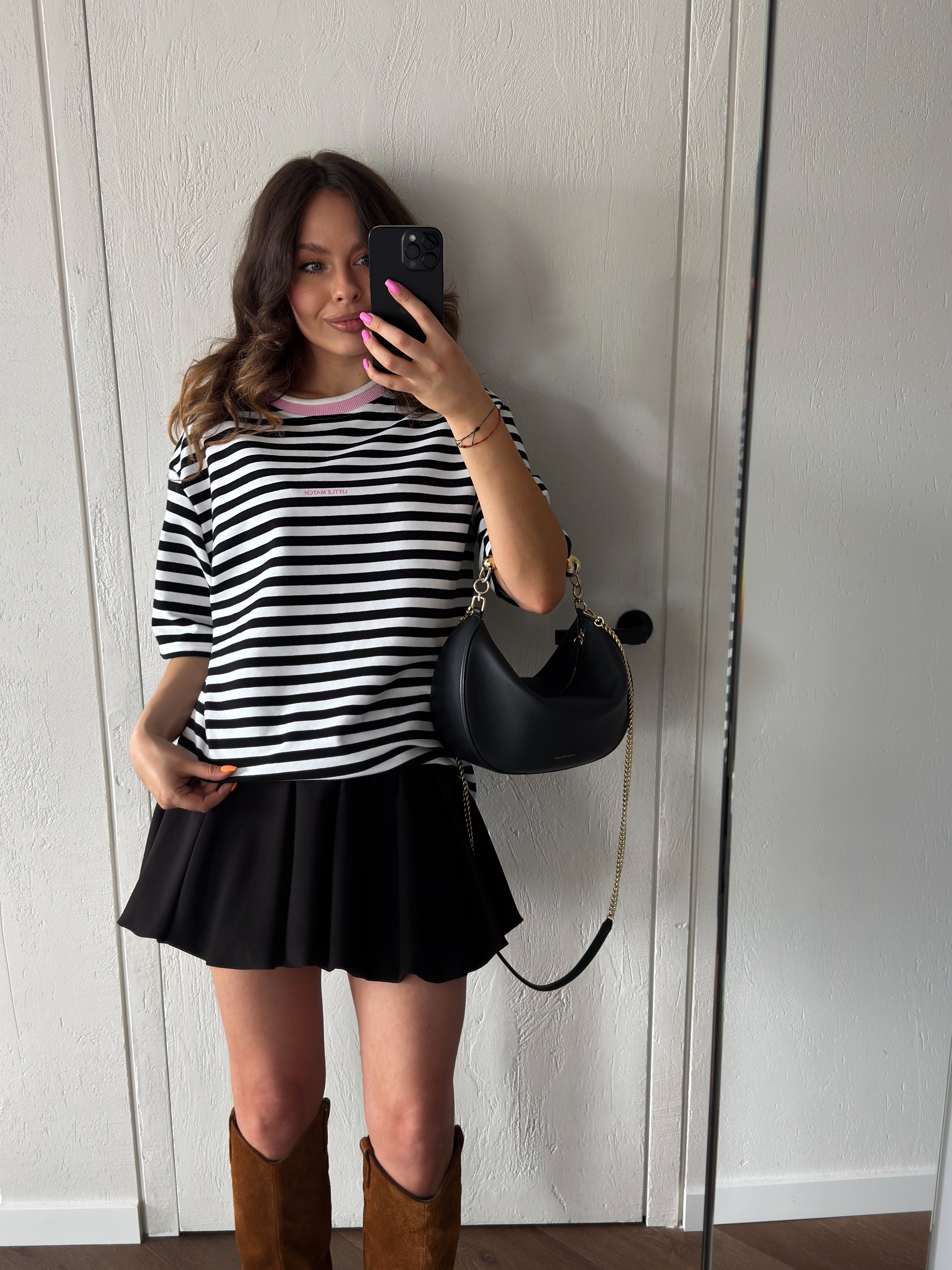 PINK KISS BLACK STRIPES PALAIDINĖ
