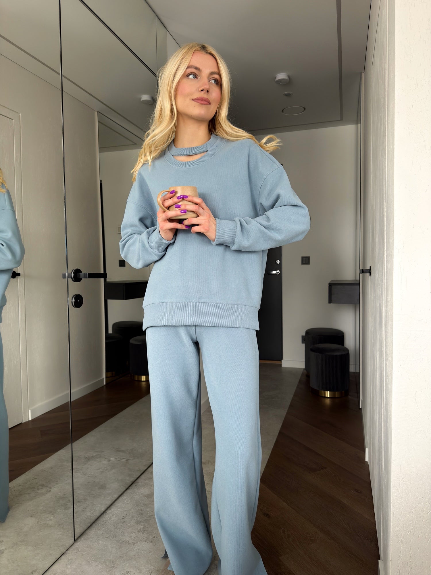 BABY BLUE LOUNGE SET (CUT) KOSTIUMĖLIS