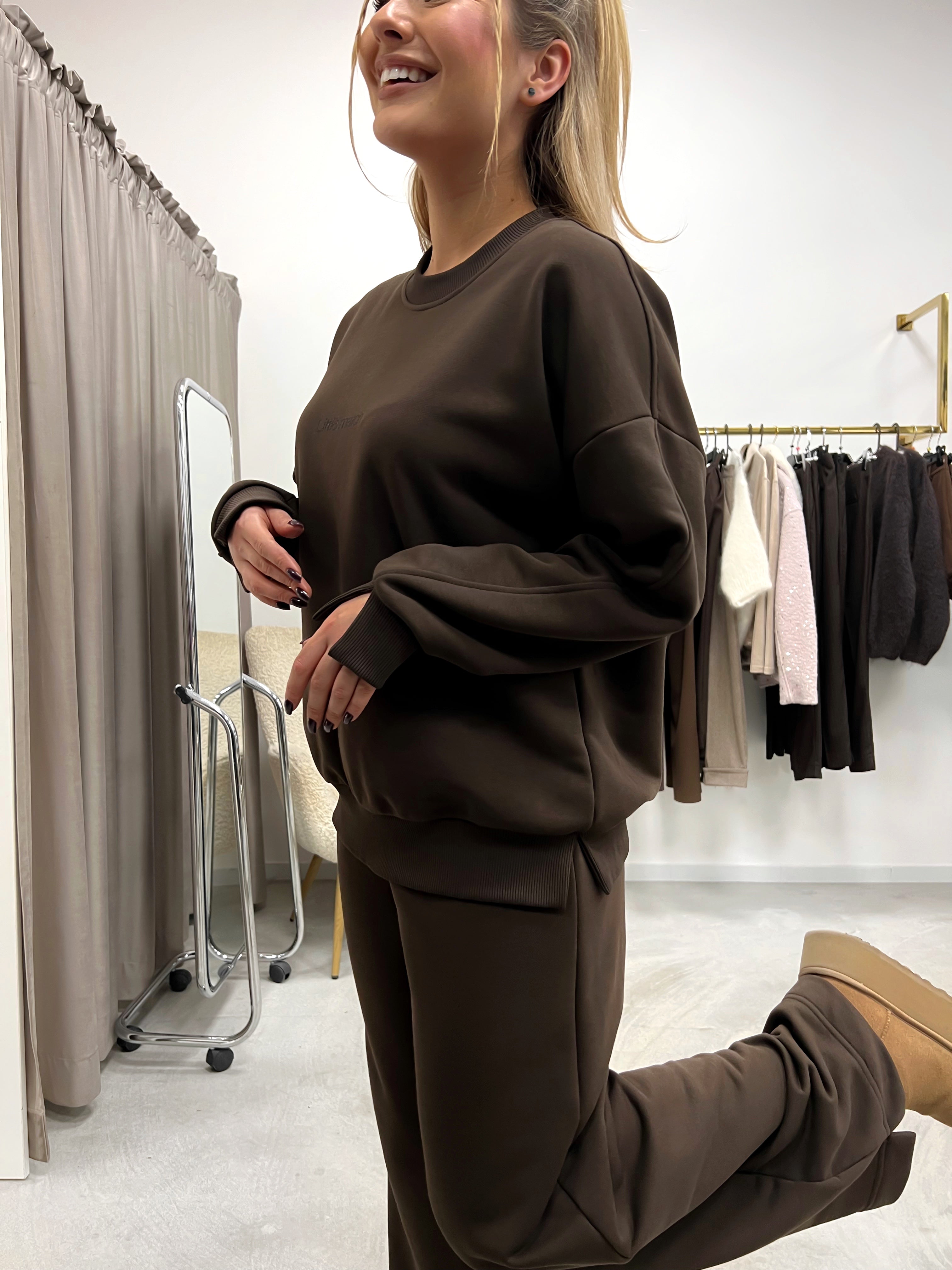 CHOCO GODDESS WIDE LEG kelnės