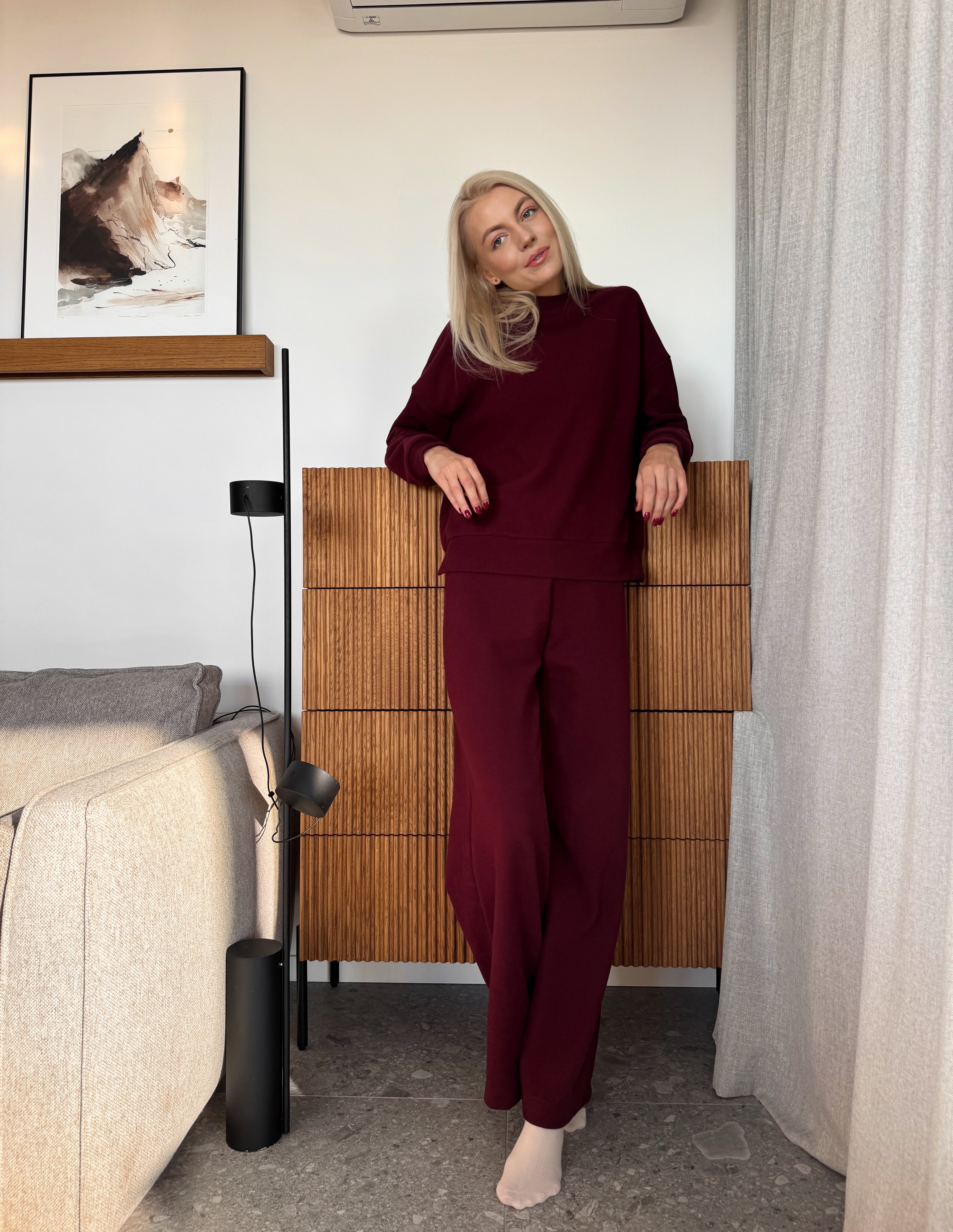 BURGUNDY COZINESS laisvalaikio kostiumas