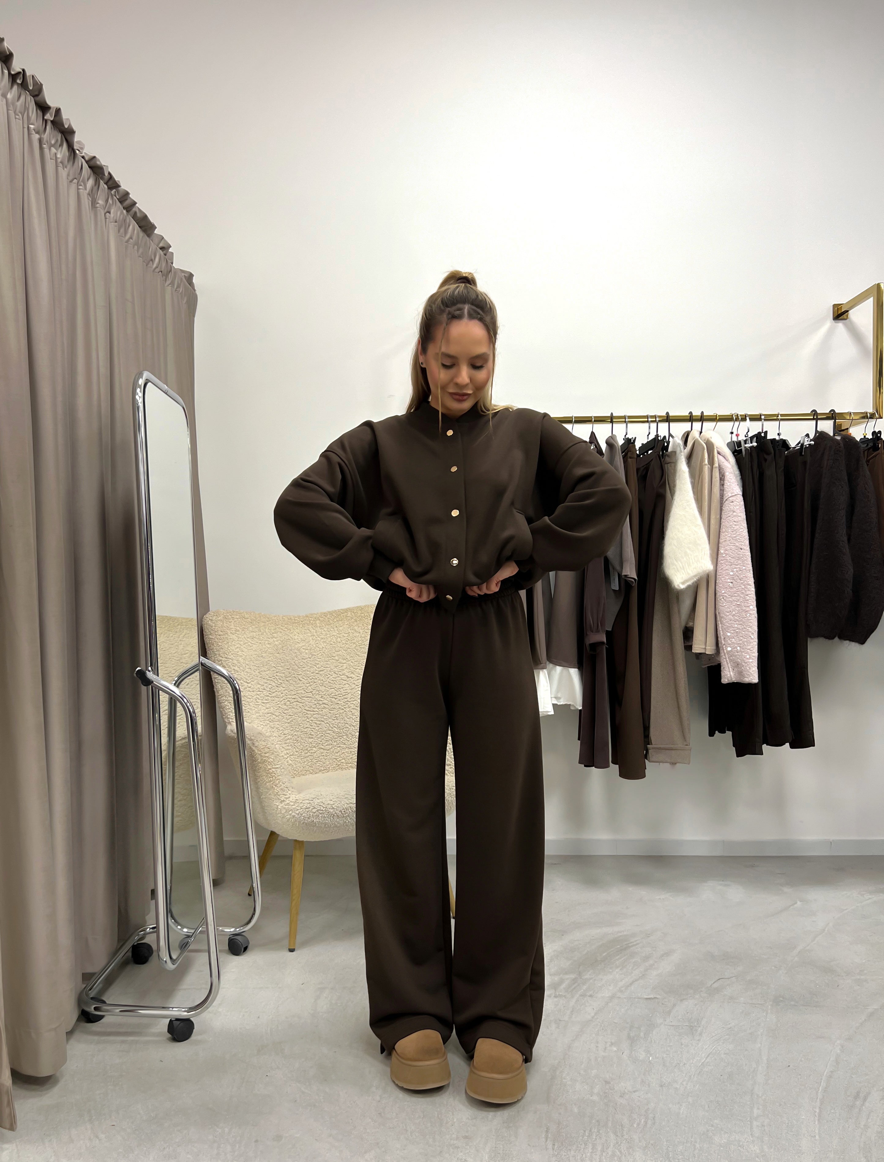 CHOCO GODDESS WIDE LEG kelnės