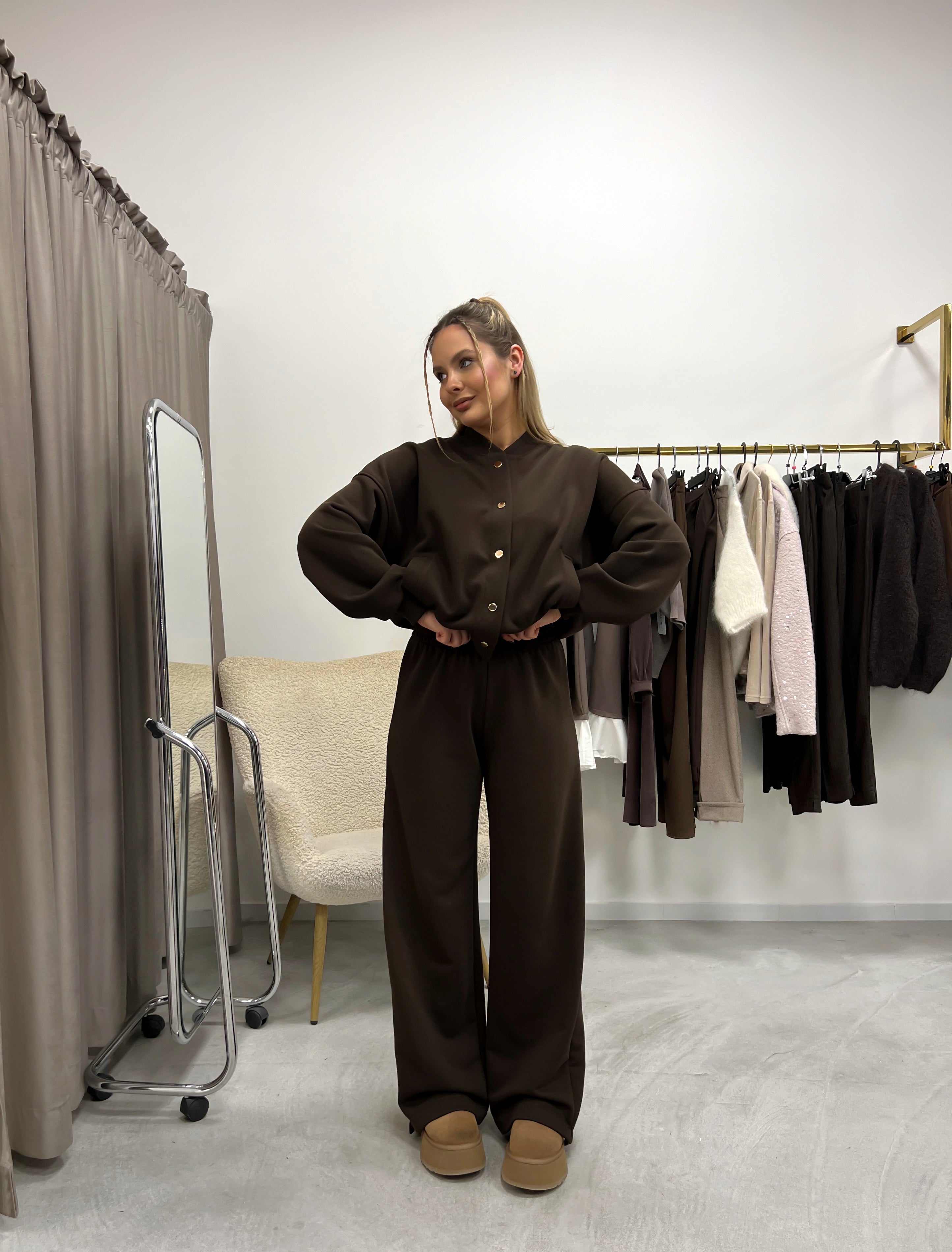 CHOCO GODDESS WIDE LEG kelnės