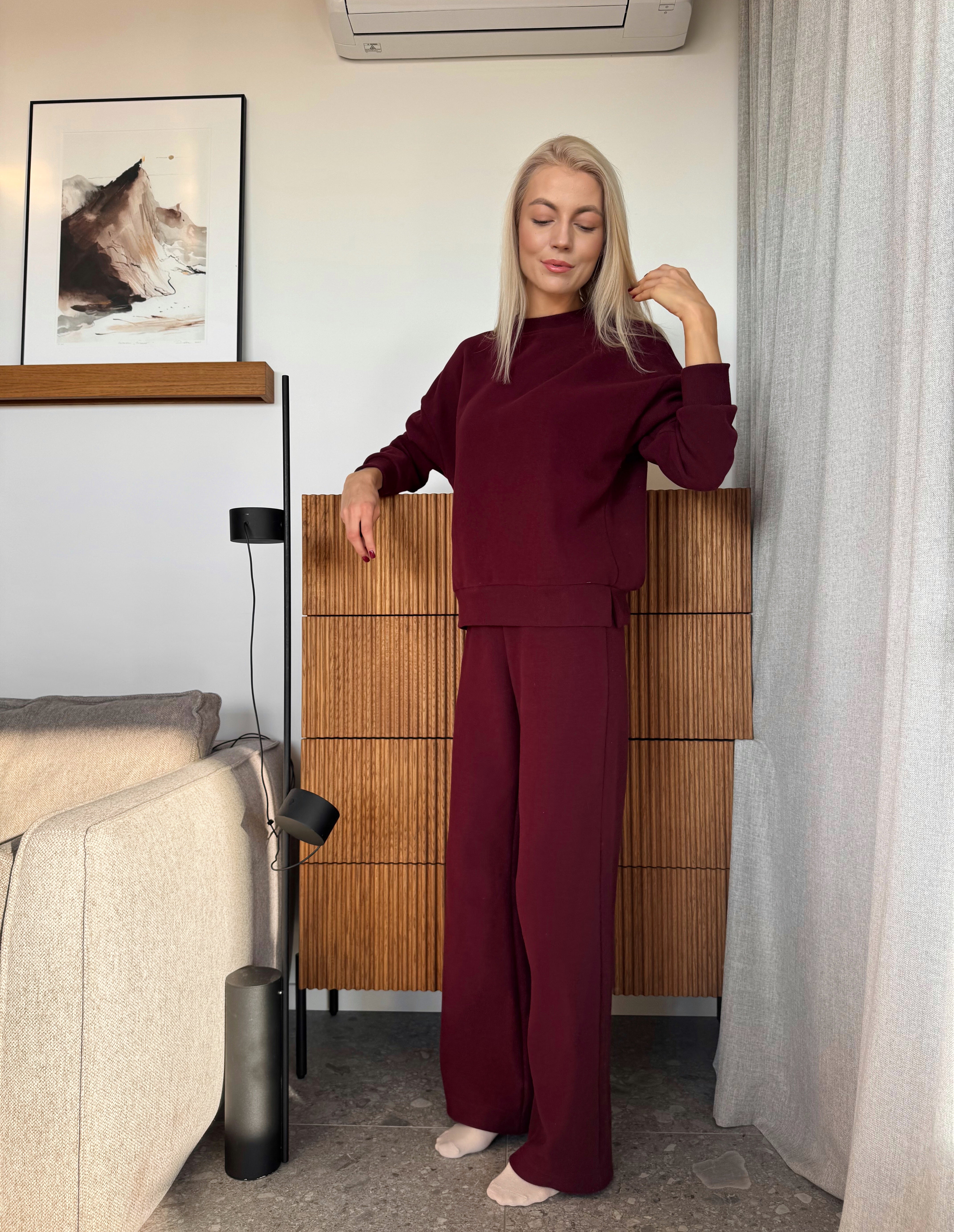 BURGUNDY COZINESS laisvalaikio kostiumas