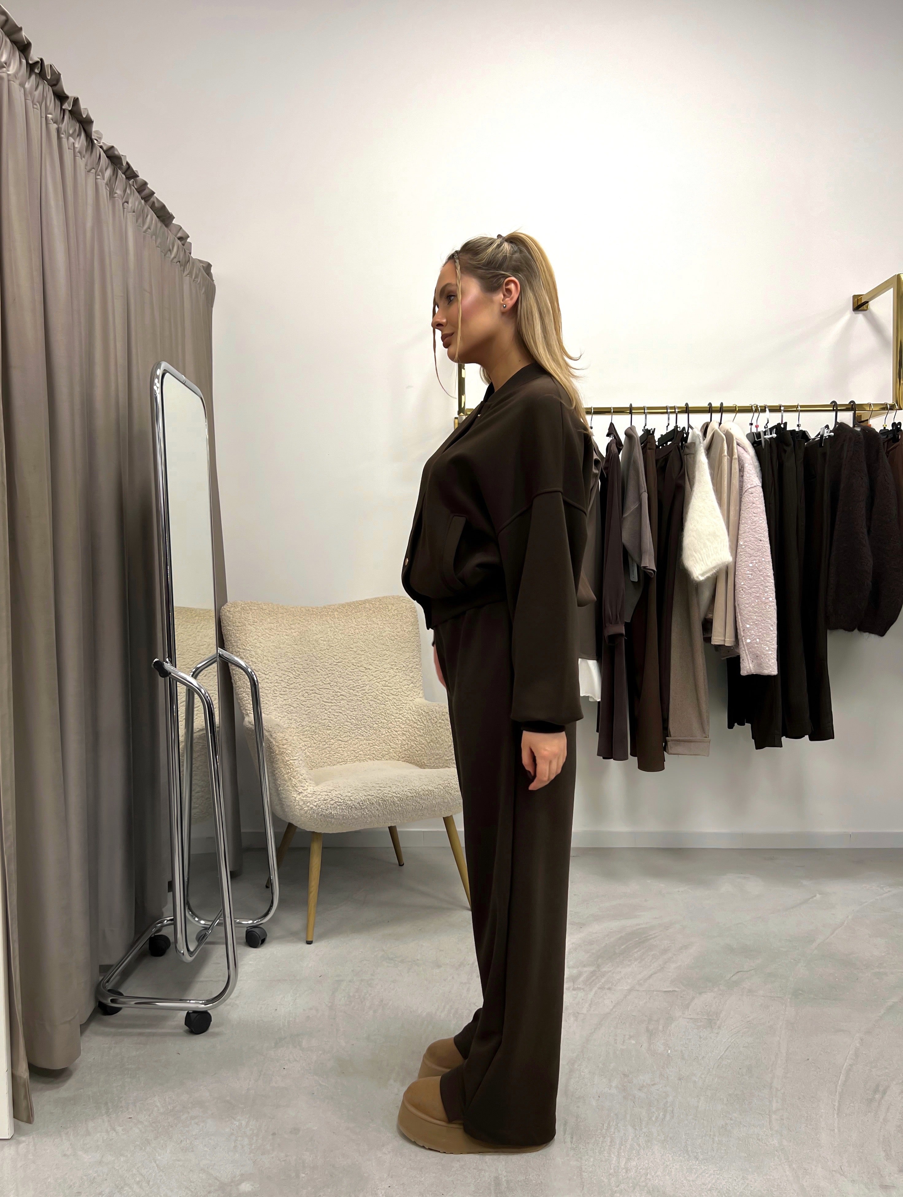 CHOCO GODDESS WIDE LEG kelnės